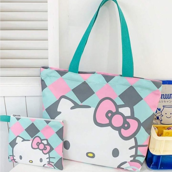 NWOT 2fer Hello Kitty Tote Bag and Large zipper pouch - Picture 1 of 5